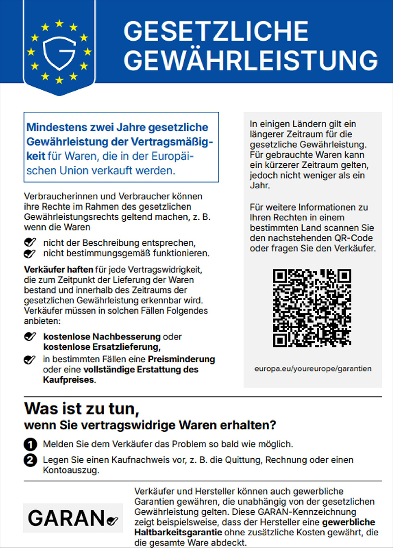 Gesetzliche Gewährleistung