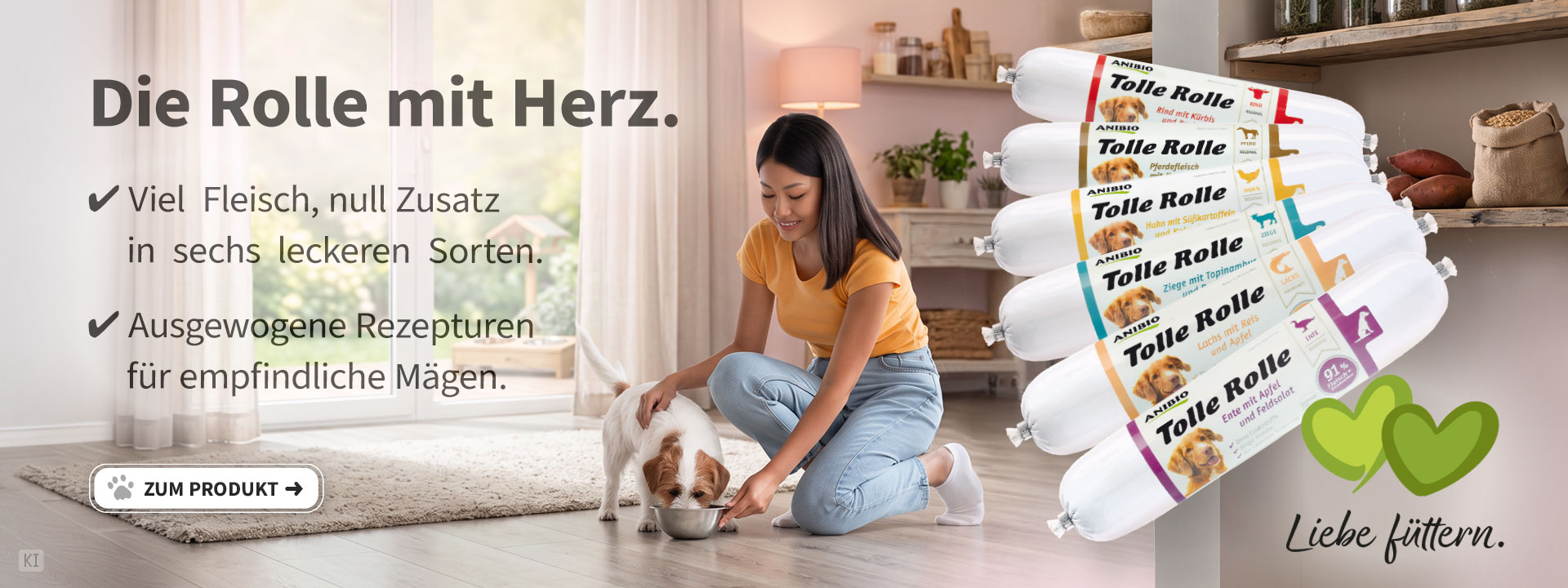 Tolle Rolle - das hochwertige HUndefutter von ANIBIO