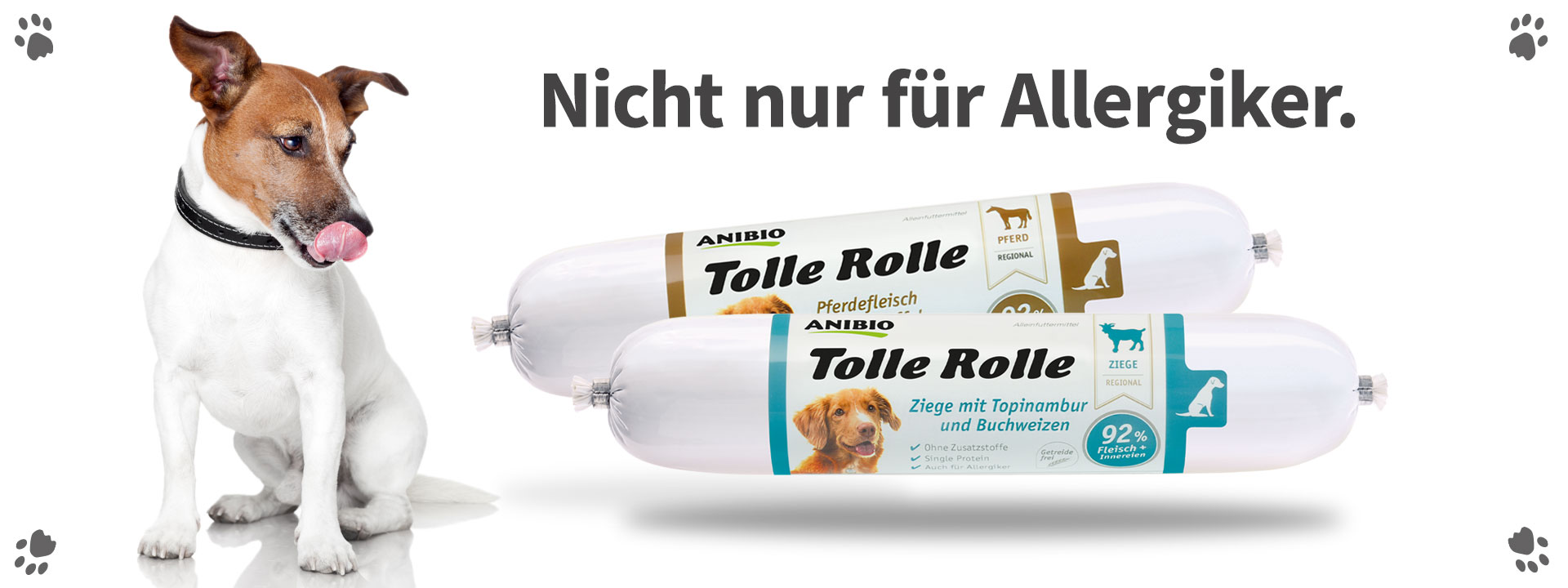 Die Tolle Rolle Ziege und Pferd uns hypoallergenes Hundefutter